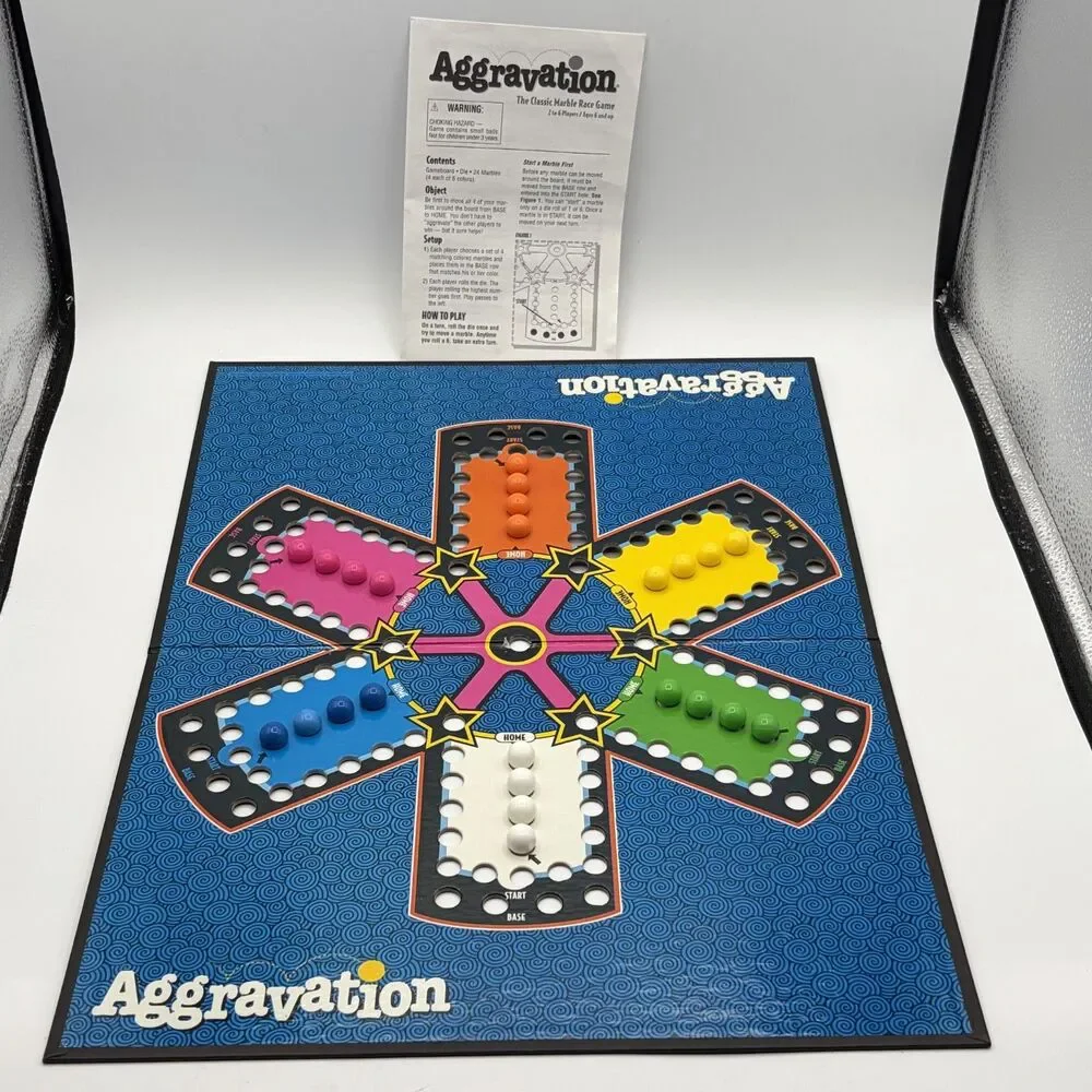 Aggravation The Classic Marble Race Game Milton Bradley Vintage 1999 Complete